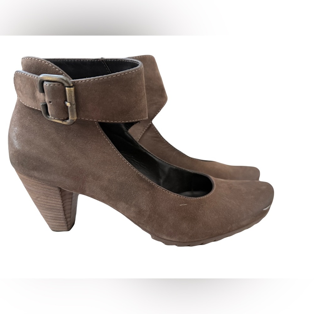 Paul Green Suede Ankle Strap Pumps Brown Tan Comfort Heels Nordstrom Size 7.5